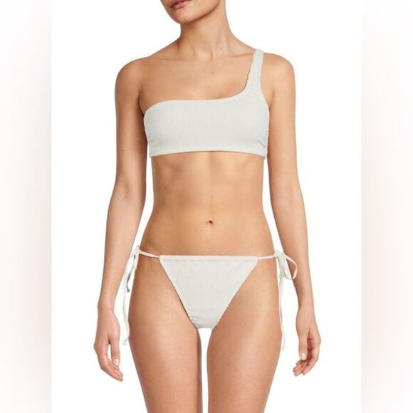 NWT Good American Always Fits One Shoulder Bikini Top in Ivory 00/0 (XXS/XS) - Picture 2 of 6